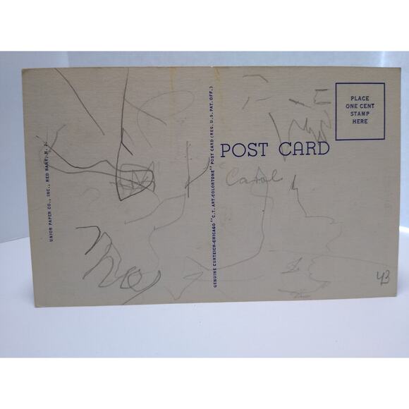 Greetings From Long Branch New Jersey Large Big Letter Postcard Linen Beach Town - Picture 2 of 2